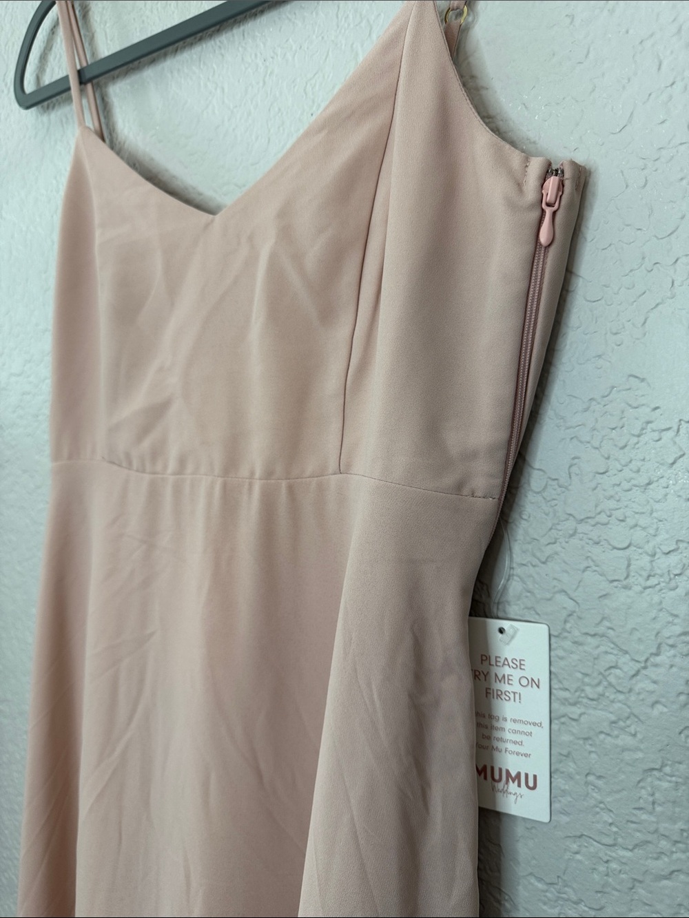 Show Me Your Mumu Faith Maxi Dress Size Small Soft Beige Chiffon Bridesmaid - Picture 3 of 7